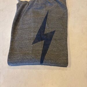 Aviator Nation Gray Sweatpants with Blue Lightning Bolt